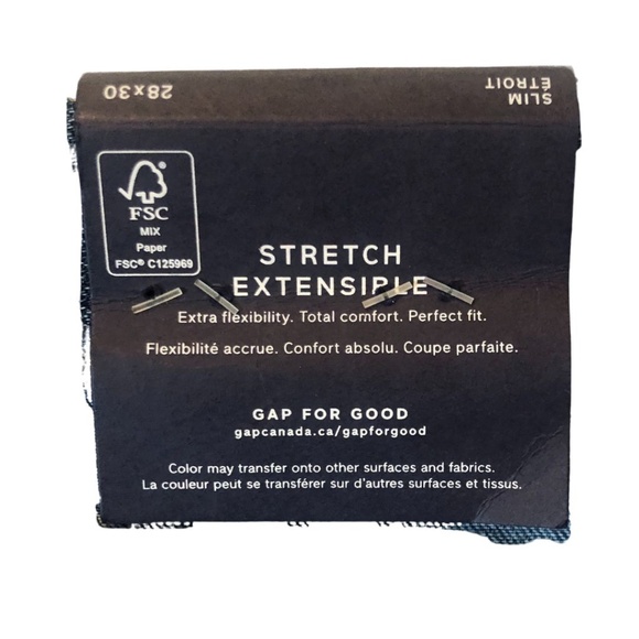 GAP FOR GOOD, GAP Denim, Blue Jeans  Slim Fit, Stretch, Mid Rise, Sz 28x30, NWT - Picture 8 of 13